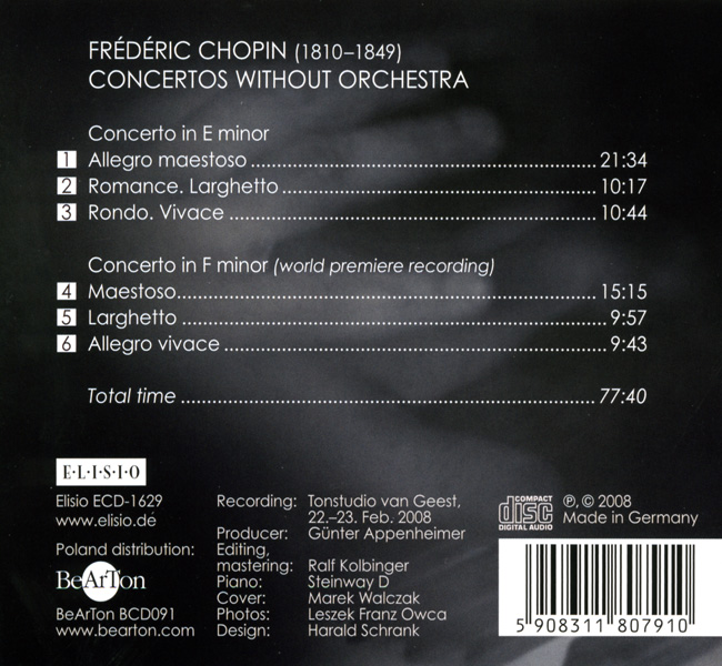 Chopin - Koncerty fortepianowe - wersja na fortepian solo CDB091